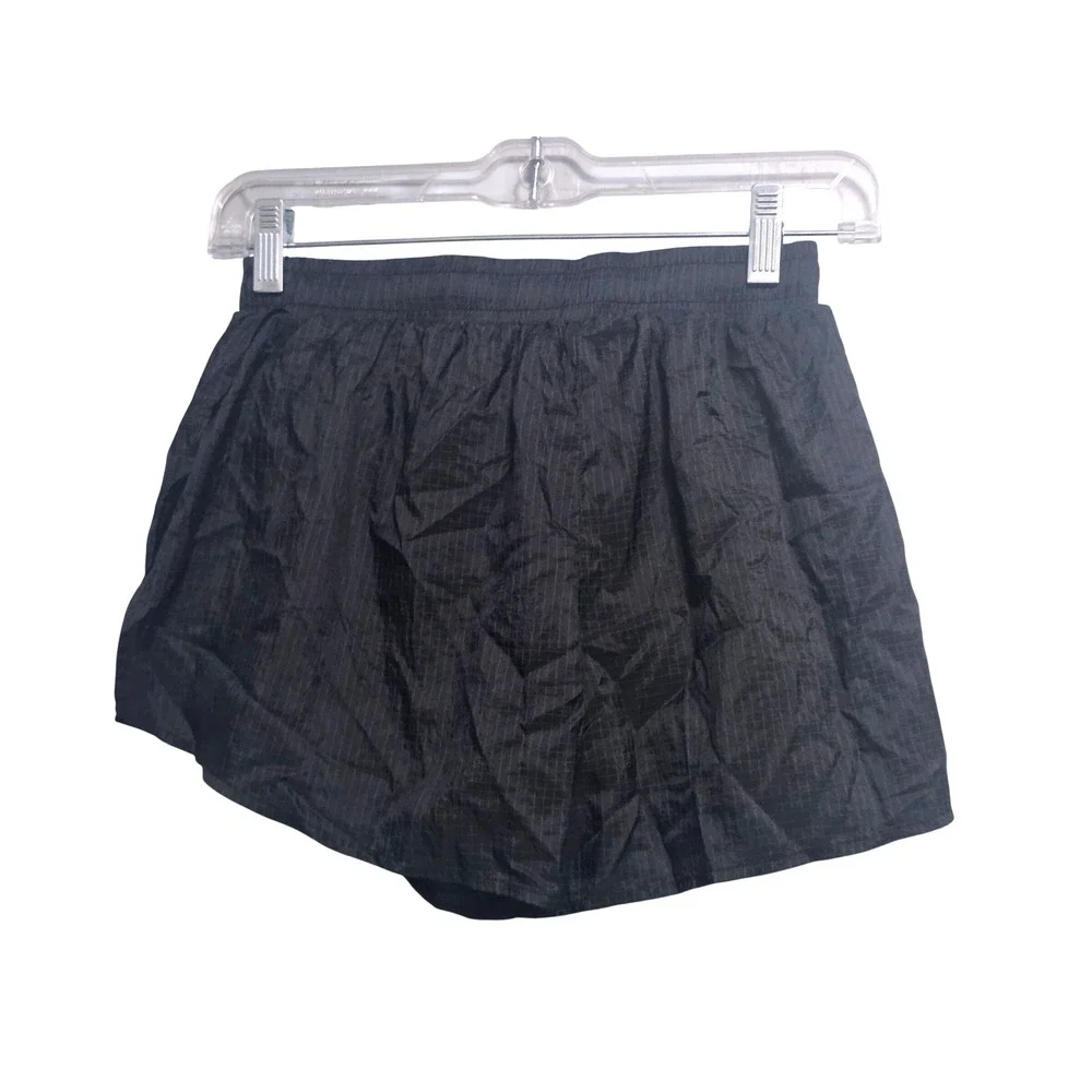 Alo YogaTime  Womens Black Ripstop Grid Running Shorts Built-in Liner XS W0338R